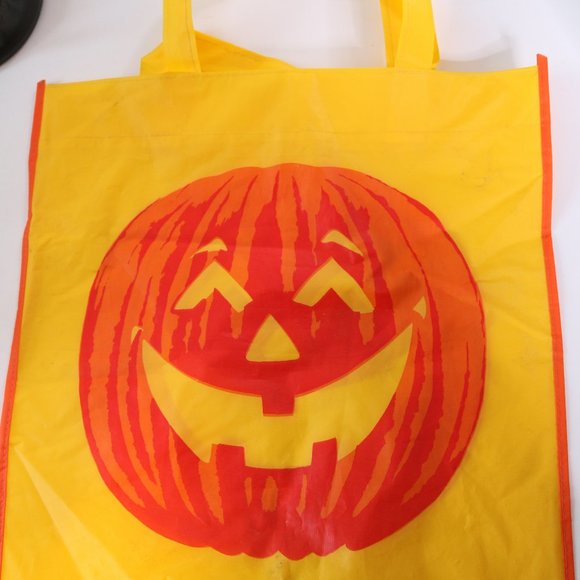 lot of 2 different size halloween bags w/ handle pumking orange - Picture 4 of 4
